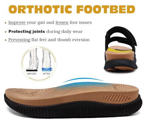 Image of KuaiLu Womens Orthotic Adjustable Strap Slides Arch Support Slip On Sandals