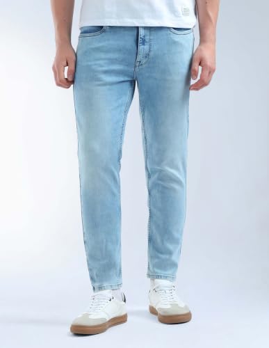 Image of Flying Machine Men's Relaxed Tapered Fit Jeans| Solid | Mid Rise | Stretchable | Jeans for Man