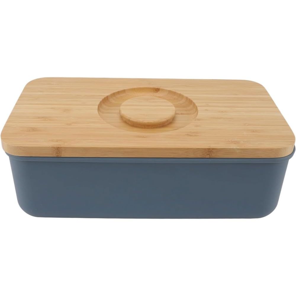 Aundhegrtt Wooden Lid Butter Pan, Large Bread Storage Box, Sealed Toaster Rack, and Cutting Board, Commonly Used in the Kitchen