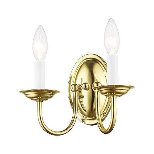 Image of Livex Lighting 4152-02 2-Light Wall Sconce, Polished Brass