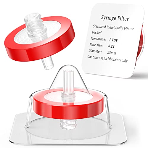 Image of Sterile Syringe Filter PVDF Hydrophilic Filtration 0.22um Pore Size,25mm Membrane Diameter Individually Packed 10 /pk by Biomed Solutions