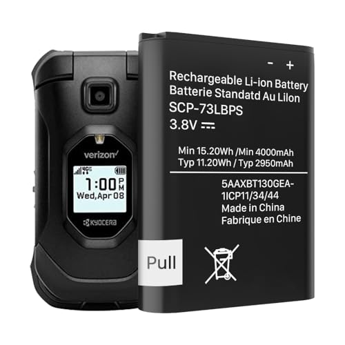 LCLEBM [4000mAh SCP-73LBPS Battery, New Upgrade High Capacity Replacement Battery for Kyocera DuraXV Extreme E4810 Verizon Flip Phone