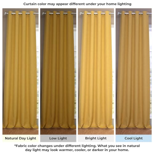 Image of HPD Half Price Drapes Grommet Linen Curtains 120 Inches Long Room Darkening Curtains for Bedroom & Living Room (1 Panel), 50W x 120L, Graphic Gold