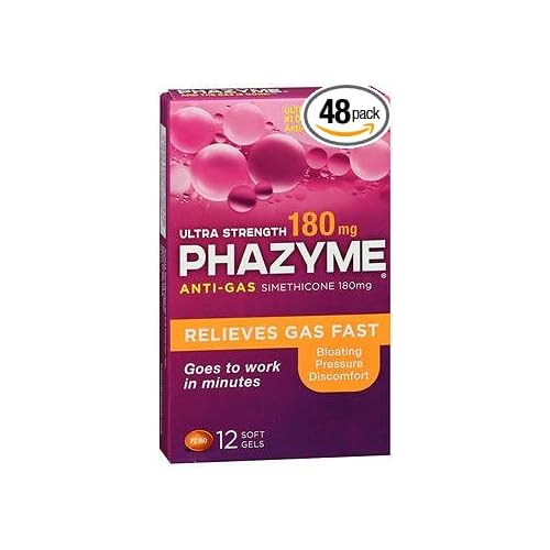 Phazyme Ultra Strength 180 mg Softgels -12 ct, Pack of 4