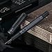 Asvine V200 Titanium Fountain Pen Vacuum Filling, Matte Black Medium Nib Clear Demonstrator Acrylic with Pen Case and Wrench