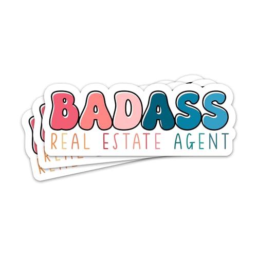 TANGOGLAM 3PCs Badass Real Estate Agent 3' Sticker,...