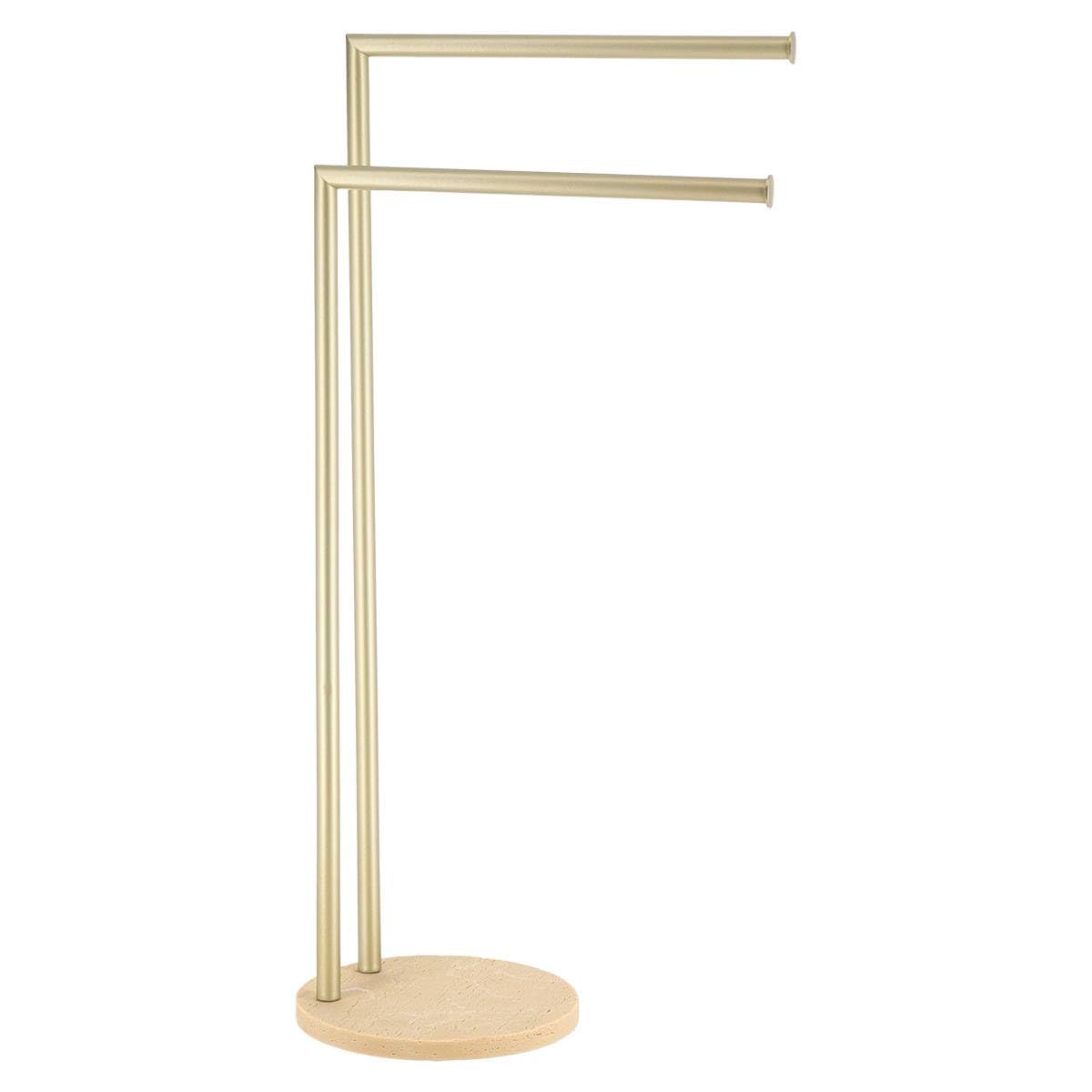 Tendance - Towel rail with 2 metal and polyresin bars - travertine