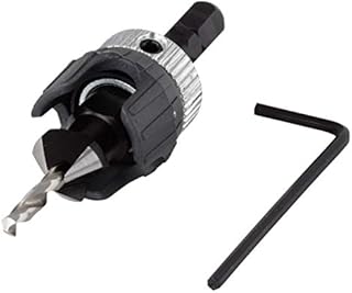 Wolfcraft vorbohrer mit Senker und Tiefenstopp 2544000 I für Holzterrassenbau, Gartenhäuser, und andere Holzprojekte I Ø 3,2 – 12 mm I Winkel 45 ° I für Senkkopfschrauben mit einem Ø von 3,5 – 6 mm