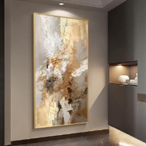 KEMEIQI Quadro su tela astratto di lusso, elegante decorazione per la casa, per camera da letto, soggiorno, sala da pranzo, decorazione da appendere in verticale, 55x110 cm, senza cornice.