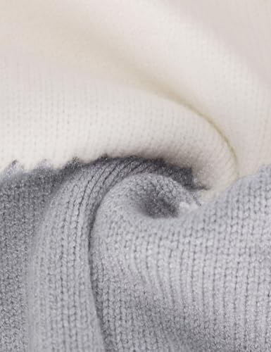 FindThy Women’s Leopard Printed Striped Sweater Crewneck Knitted Long Sleeve Color Block Pullover4