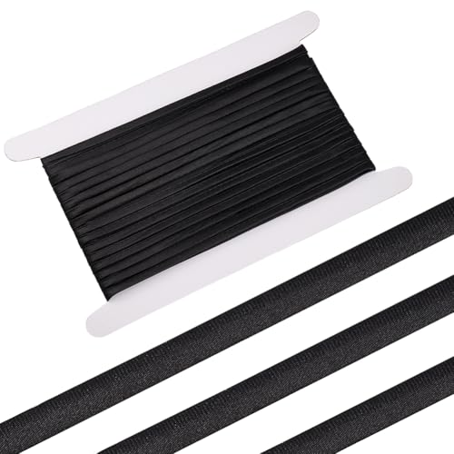 BENECREAT 10m/10.94 Yards Schwarzes Satin Korsettband, 5mm breite Korsett Rücken Schnürung Riemen Einstellbare Hochzeit Korsett Satin Band für...