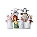 Melissa & Doug - Marionnettes amis de la ferme, lot de 6 (vache, mouton, cheval, canard, poulet, cochon)