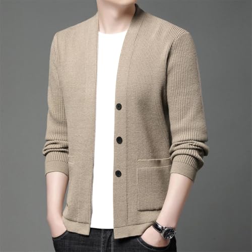 Mens Spring Autumn V-Neck Cardigan Sweater Casual Button Knit Outwear Streetwear for Men2