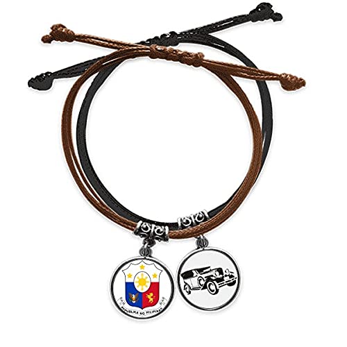 Bracelet Philippines en cuir tressé main le cadeau idéal pour passionné