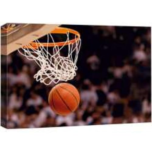 Art mural joueur de basket-ball 60x80cm livré sur cadre interne rigide