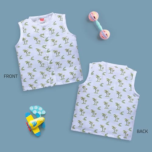Image of LuvLap Baby Boys & Girls Regular Fit 100% Cotton Sleeveless Jhabla pack of 5