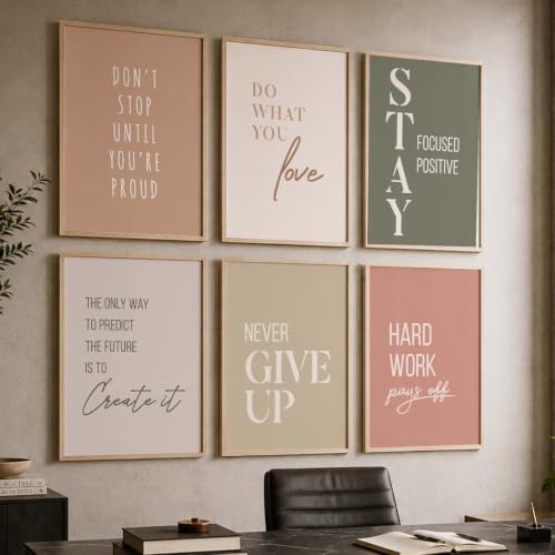 Image of kotart Quotes wall Paintings with Frame for Home Decoration - Painting for Wall Decoration - Motivational Framed Painting for Living Room Bedroom Office Decor - Set of 6 (A)