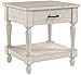 Signature Design by Ashley Shawnalore Farmhouse Solid Pine Wood End Table, Weatherworn White Finish