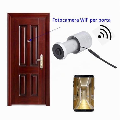 Telecamera per Spioncino 2 in 1, Obiettivo Grandangolare 1080P 2MP 120° Spioncino per Spioncino WIFI, Specchio per Porta di Controllo APP per Casa, Ufficio