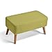 Drewniany prostokątny stołek z tapicerowanym taboretem otoman Square z 4 nogami i płótnem 77 x 40 x 40 cm (kolor zielony)