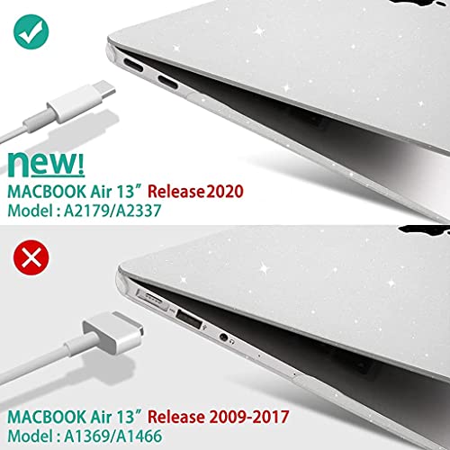 Image of ZORBES Cover for 13.3 Inch MacBook Air M1 A2337 A2179 A1932 Laptop Hard Shell Case Cover for Apple Mac Book Air 13 Inch Case 2020 2019 2018 Keyboard & Screen Protector Dust Plug Clear Glitter Crystal