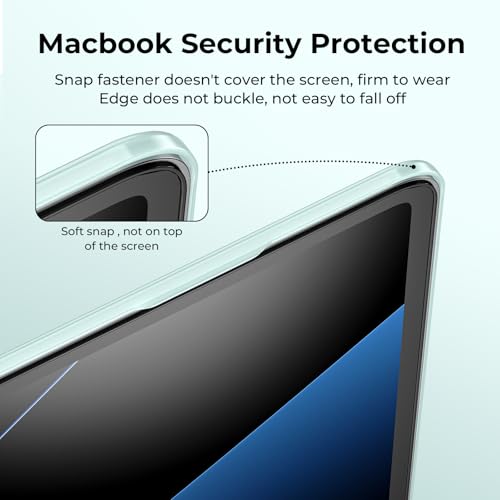 Image of EooCoo Case Compatible for New Apple MacBook Air 13 inch 2026 2025 2024 2022, M5 A3449 M4 A3240 M3 A3113 M2 A2681 Touch ID,Mac Air 13.6'' Laptop Protective Plastic Hard Shell Cover Smooth,Crystal Sage