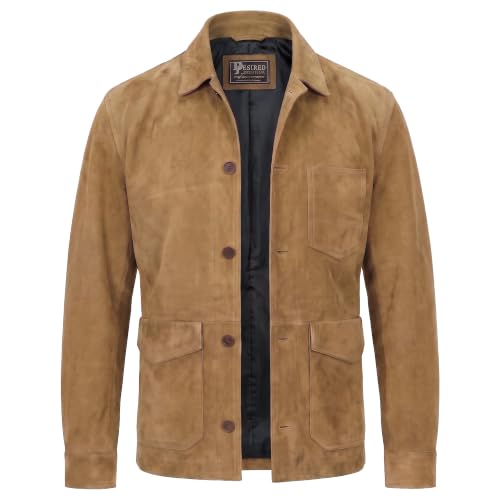 Image of Suede Leather Jacket Men - Real Lambskin Suede Casual Leather Jackets For Men - Mens Suede Jacket