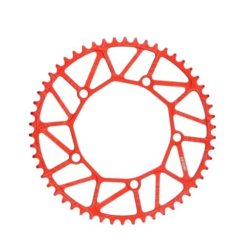 CVCRZTVNN 130 BCD チェーンリング 超軽量 ナロー ワイドティース 46T 48T 50T 52T 56T 58T シングルスプロケット 中空 折りたたみ自転車用(54T red)