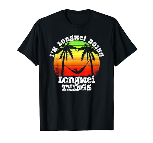 I'm Longwei Doing Longwei Things Asian Names Retro Sunset T-Shirt