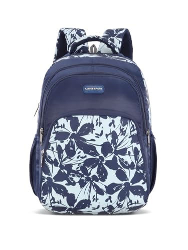 Lavie Sport Skylar 35L Navy Backpack | Fits Upto 15 Inch Laptop | Organizer & Bottle Holder |Rain Cover | Gift for Men, Women, Boys, Girls | Laptop Sleeve for School & College