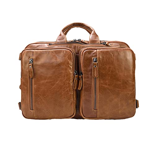 Valise ordinateur multifonction en cuir marron idéale pour trajets