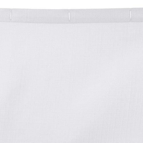 Amazon Basics Linen Style Bathroom Shower Curtain, 100% Polyester, 72" x 72", Bright White by Amazon Basics - Image 3