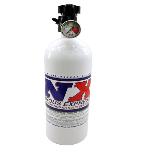 Nitrous Express 11101 Nitrous Bottle with Standard L45 Valve with Gauge - 10 lbs.
