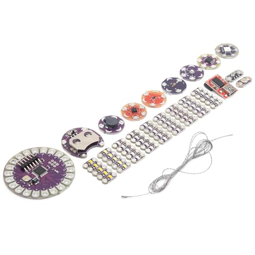 Garosa Lilypad Kit Kit de sensor y LED electrónico portátil Sensor de temperatura con cable,Otros componentes electrónicos