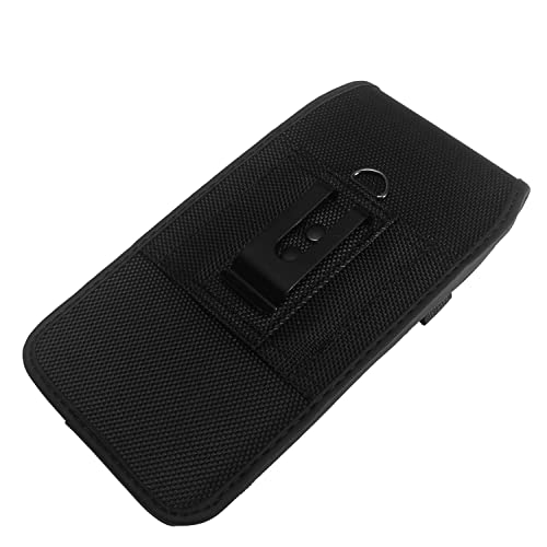 Eaglecell Nylon Cellphone Holster For Cricket Dream 5G, Radiant Max, Lg Stylo 6, Nokia X100, Tcl Stylus 5G, S22/Note20 Ultra - Vertical Case Canvas Waist Carrying Pouch With Belt Clip/Loops, Black #TOP3