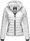Navahoo Damen Jacke Steppjacke Übergangsjacke gesteppt Stepp Frühjahr B650 [B650-Lulana-Weiss-Gr.L]