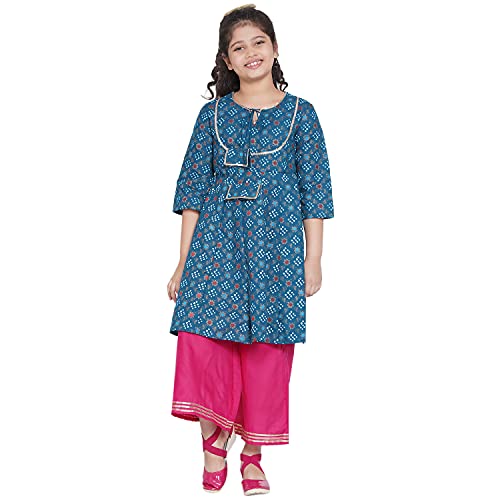 Image of Bitiya By Bhama Girl's Cotton Blend Kurta & Palazzo