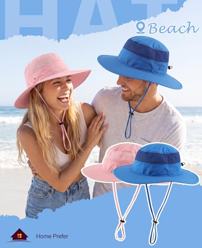 Image of Home Prefer UPF 50+ Men's Sun Hat Wide Brim Bucket Hat UV Protection Hat for Mens Womens Beach Safari Gardening Golf Fishing