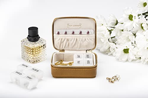 Image of Travel Medicine Box with Removable Seven-Day Vitamin & Supplement Organizer - Travel Pill Organizer