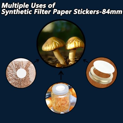 Image of Mushroom Growing Supplies 0.25 μm - 32Pcs 20mm & 18Pcs 68mm Filter Filter Disc Mushroom,Membrane Filter Sticker, Mycology Supplies,Applied Under Wide Mouth Jar Lid for Mushroom Cultivation