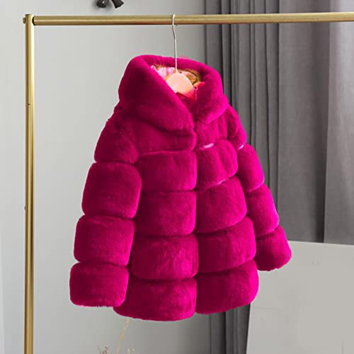 Girls Faux Fur Jacket Plush Sherpa Teddy Coat with Hood Toddler Winter Coats Warm Fuzzy Trendy Jacket2