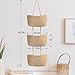 TeoKJ Over the Door Hanging Basket, 3-Tier Woven Cotton Wall-Mounted Storage Organizer Bag Decorative Hanging Nursery Baskets - Jute