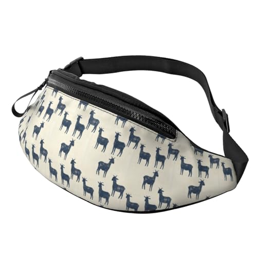 Riñonera cruzada para mujeres y hombres, diseño de silueta de cabra rústica, ligera, para correr, bolsa de cinturón de viaje