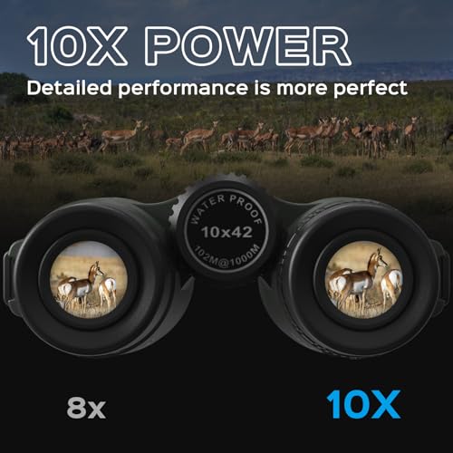 Binoculares 10x42 para adultos con lentes multicoated y prismas BAK4 miniatura 3