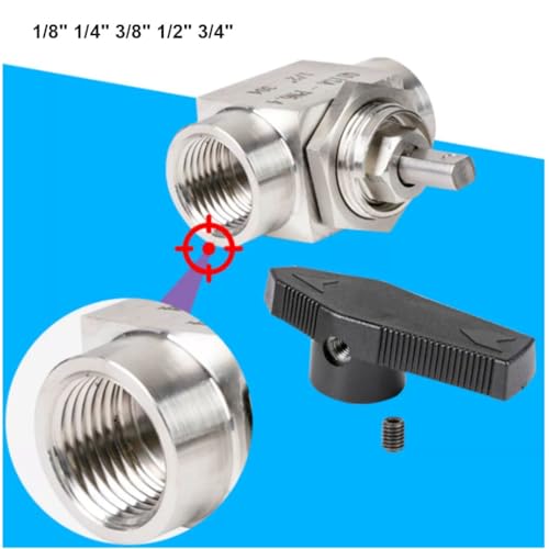 Válvula de bola de acero inoxidable de 2 vías y rosca hembra de 3/4" 5