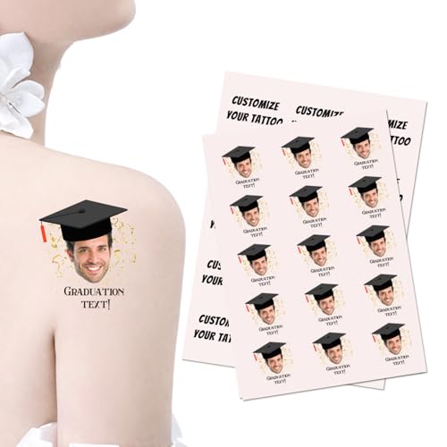 RoPox Personalizzati Tatuaggi temporane - Adesivi Tatuaggi Fai da Te - Tatuaggi per Viso Personalizzati con Nome/Testo Foto - Divertente Corpo Adesivo per Festa di Compleanno Matrimonio Sposa