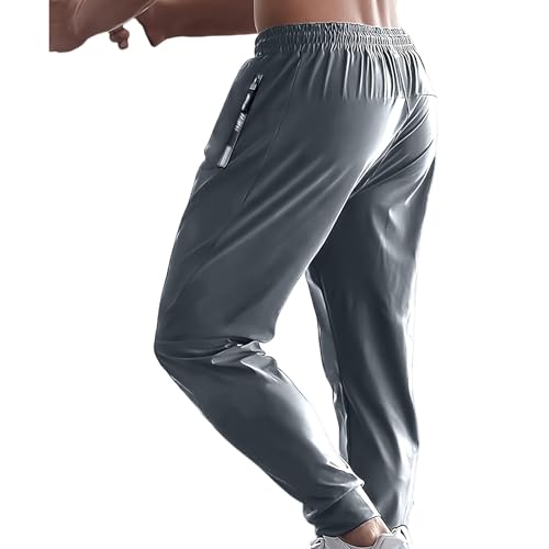 Thatrich Mens Lightweight Pants High Waisted Stretchy Sweatpants Relaxed Fit Joggers with Pockets Quick Dry Casual Pants 20253