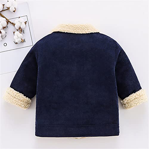 Betadog 16T Toddler Boy Girl Corduroy Jacket Coat Button Down Outwear Shirts Cool Cardigan Blouses (Navy, 5-6 Years)2
