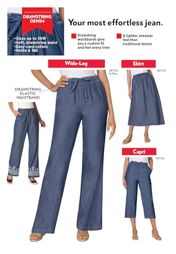 Woman Within Plus Size Drawstring Denim Capri4