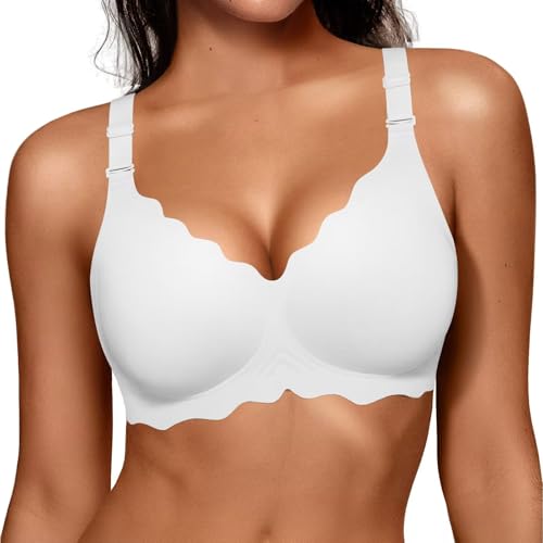 Image of Vertvie Jelly Bras for Women No Underwire Wireless Push Up Bra Full Coverage Bralettes Seamless Comfort Everyday Sports Bra